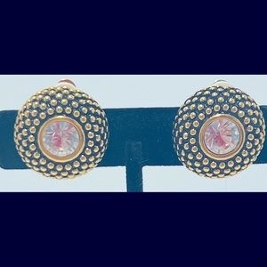 Joan Rivers Vintage Classic Collection Antique Gold Tone Clip On Earrings